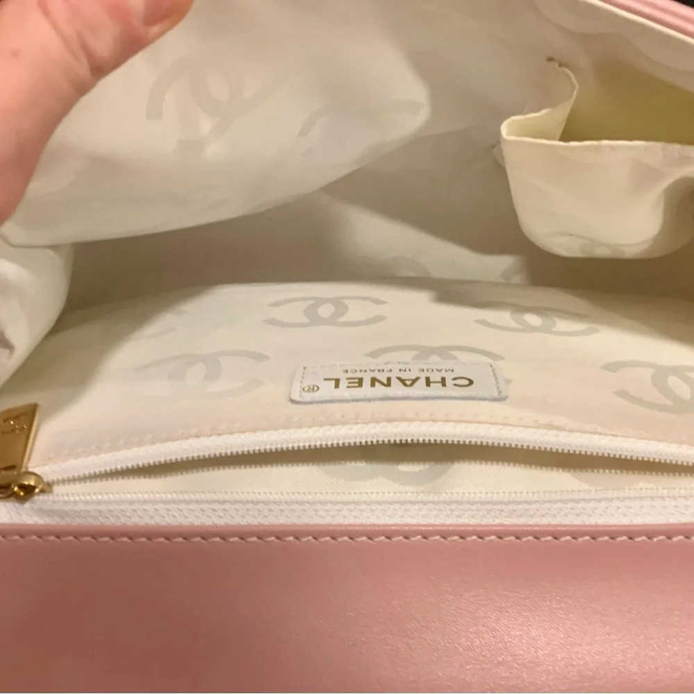 Rare Vintage Chanel Mauve Pink Surpique Top-Handle Flap Bag - Picture 8 of 11